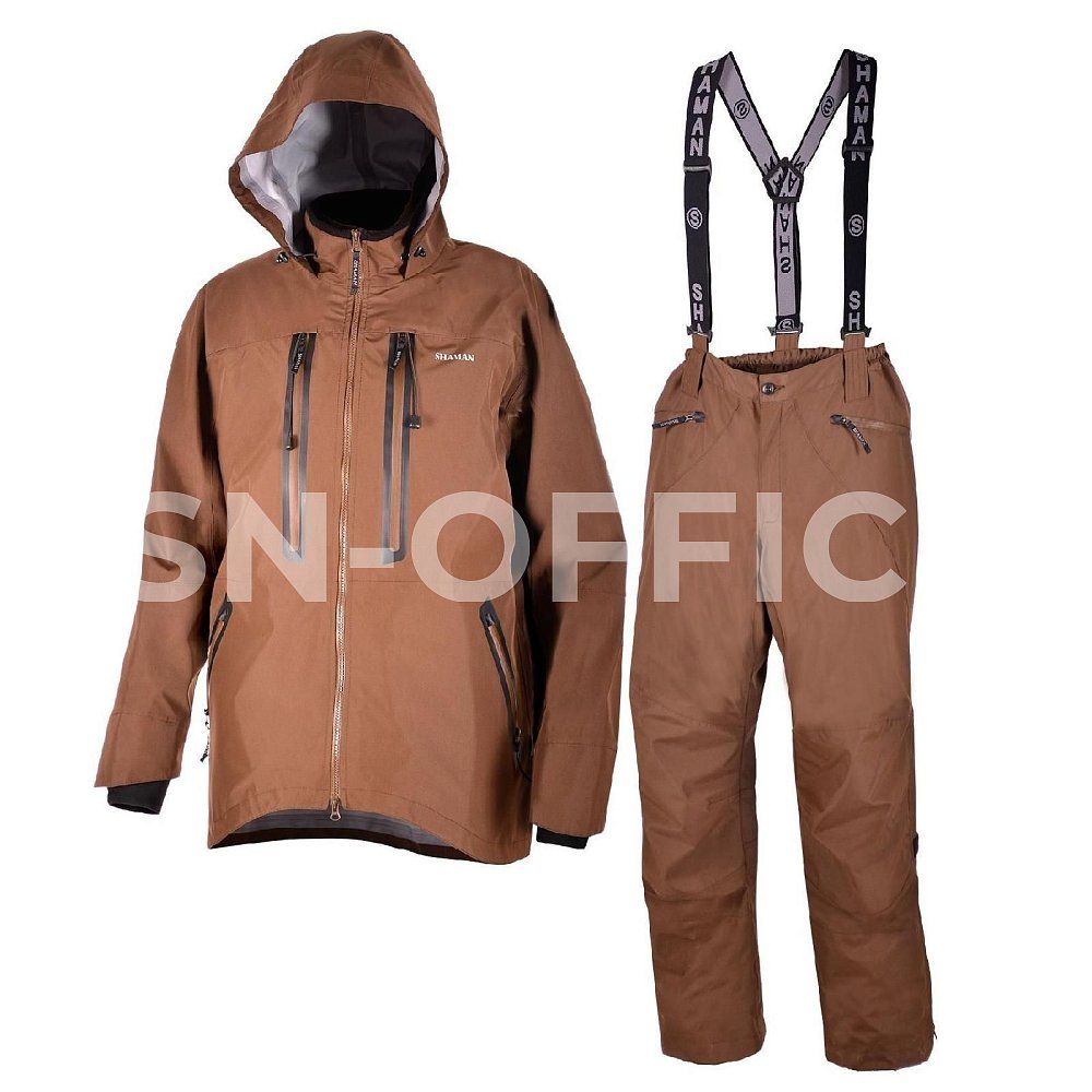 Костюм водонепроницаемый для рыболовов "СYCLONE" коричневый / BROWN (2-й слой) S-203-5